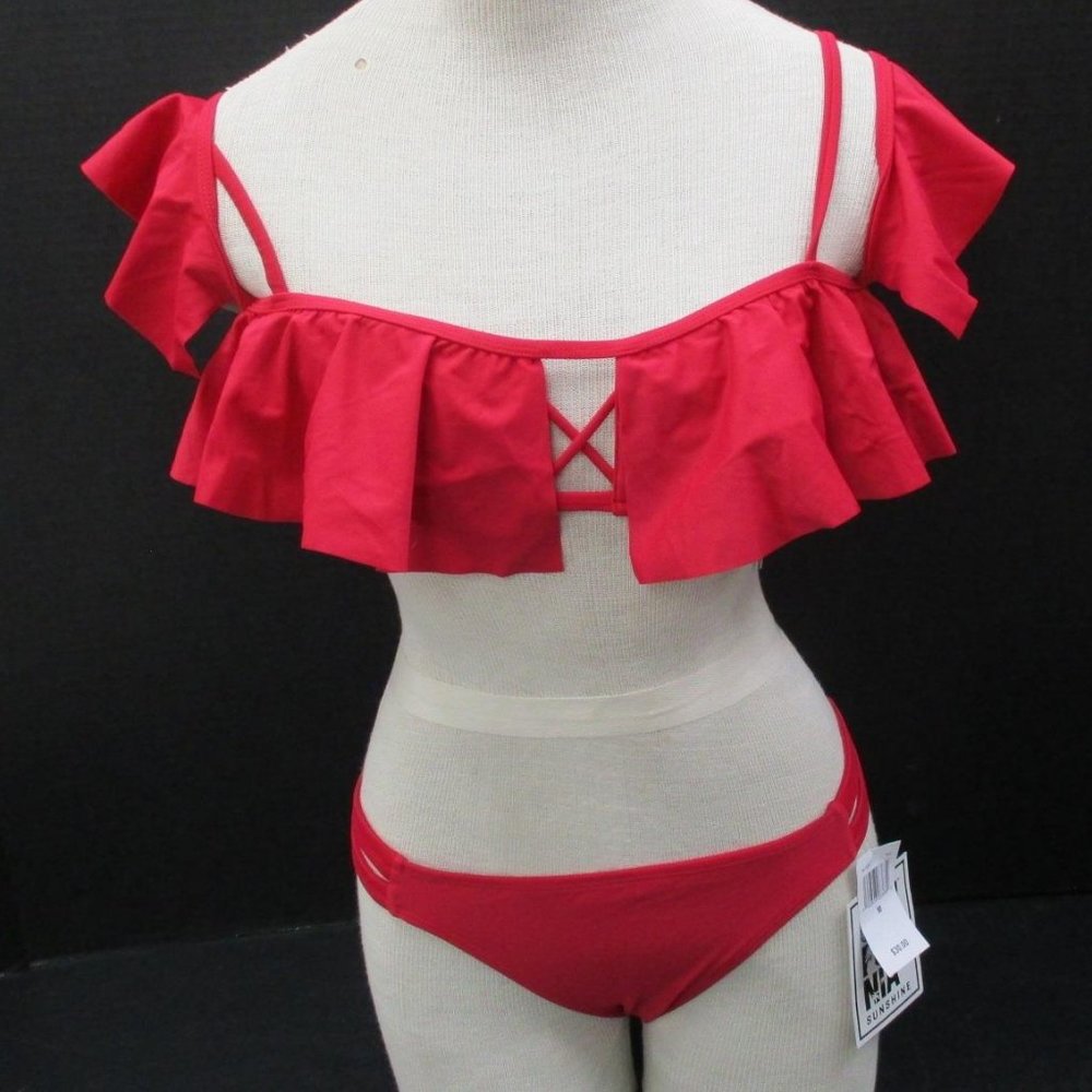 California Sunshine Red Ruffle Bikini - Picture 6 of 9